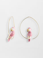 Pink Cockatoo Bird earrings