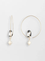 Emperor Pinguin small hoop earrings with gold star- Arctique