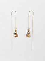 Sitting Leopard long earrings