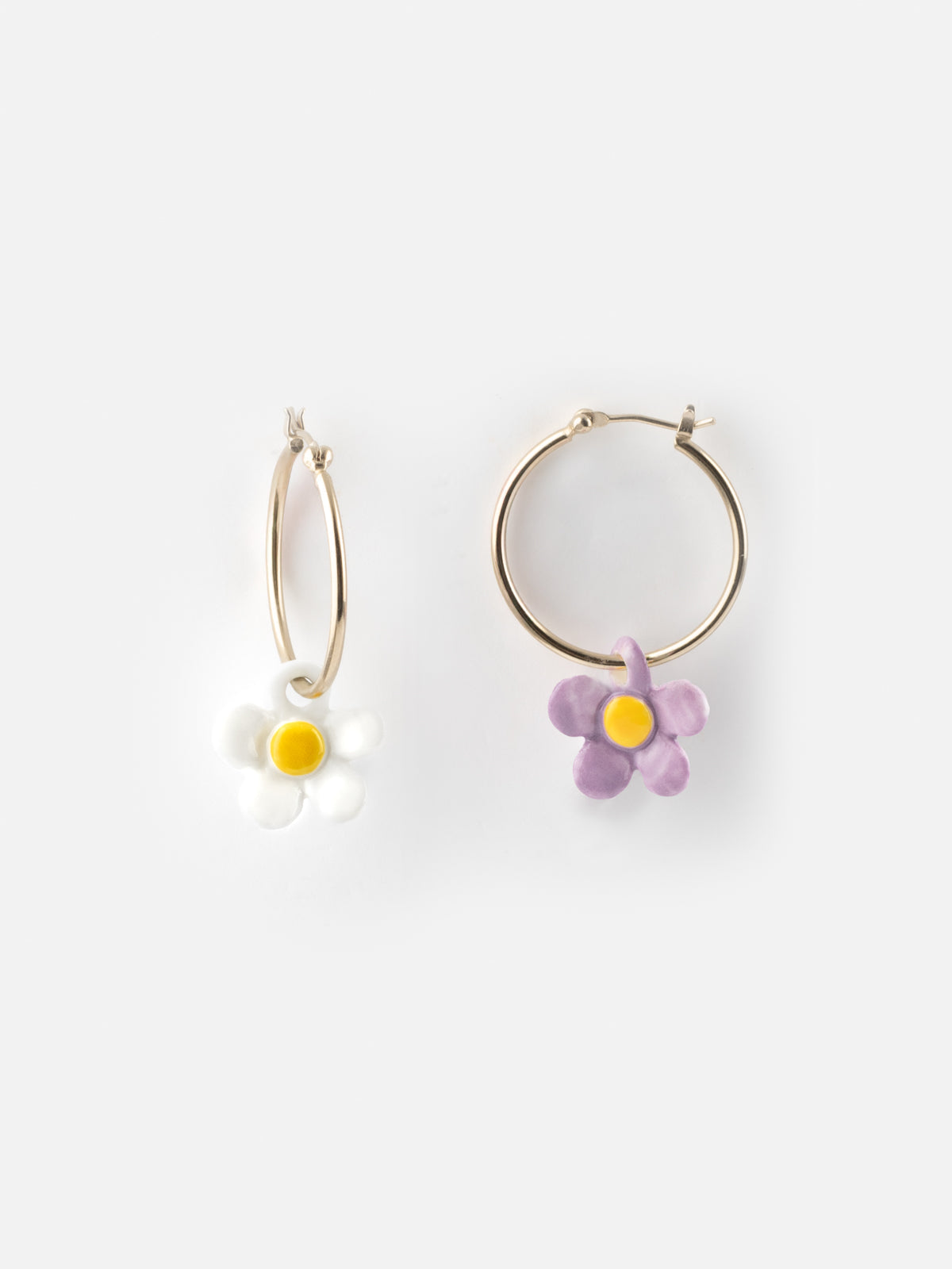 J844 Two tone flower hoop earrings candy