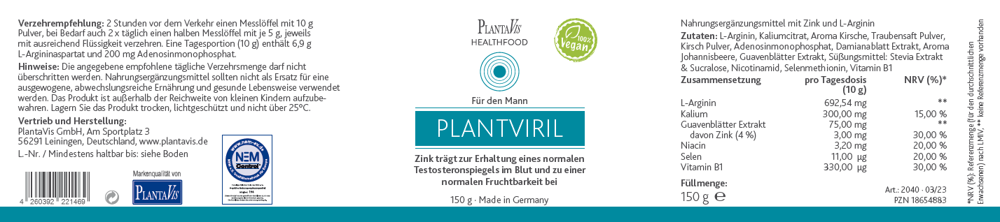 PLANTVIRIL PULVER FÜR DEN MANN