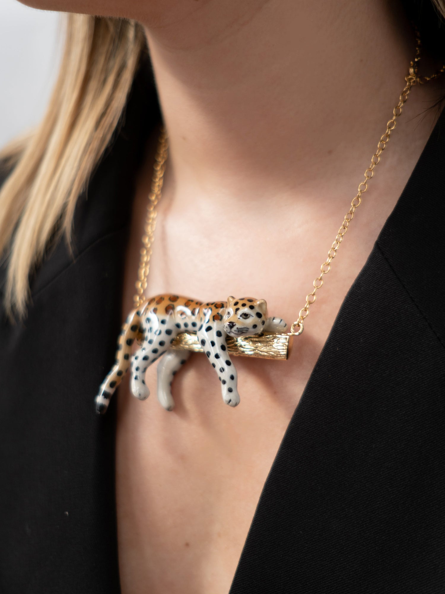Leopard on a Branch necklace