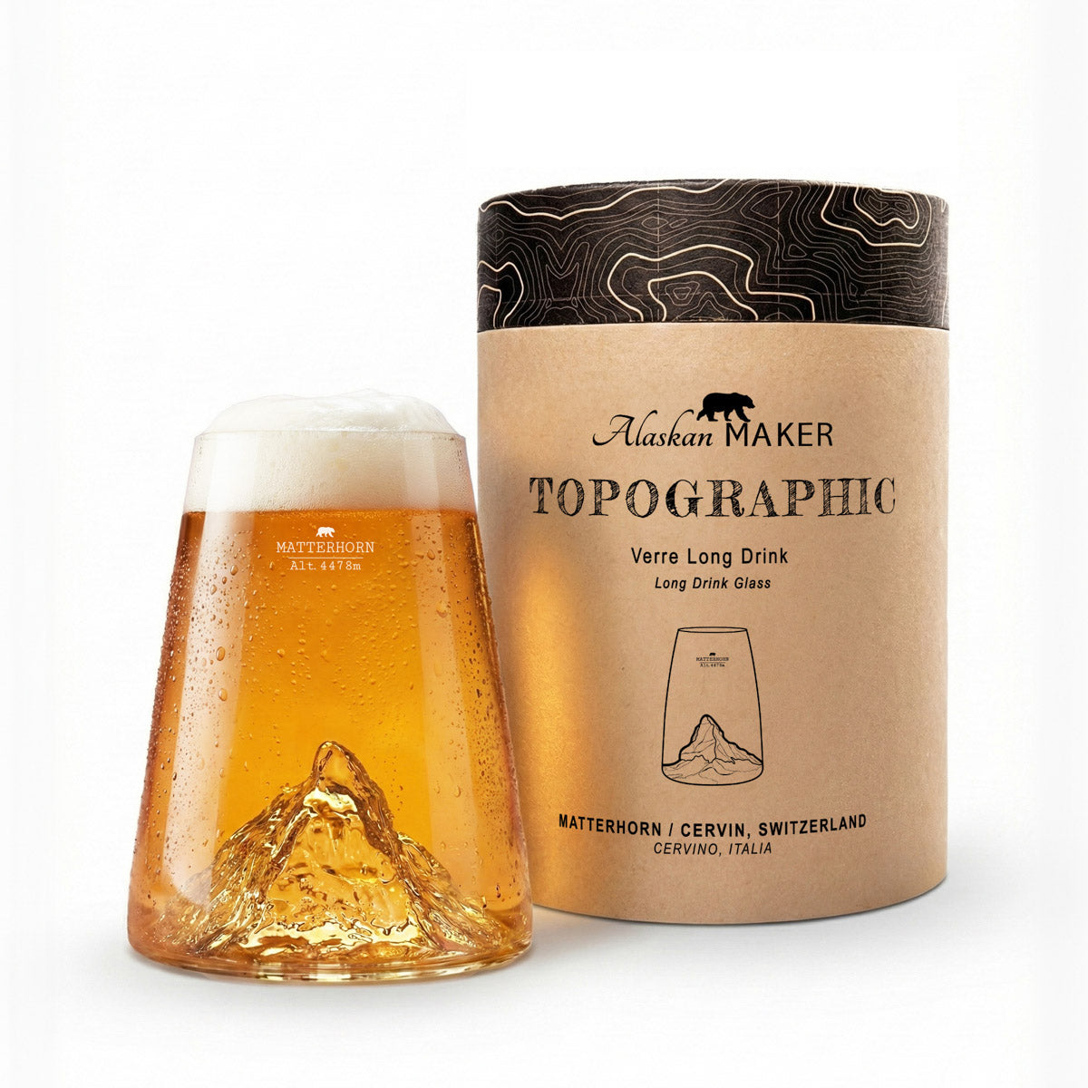 Design glass Mount Matterhorn TOPOGRAPHIC