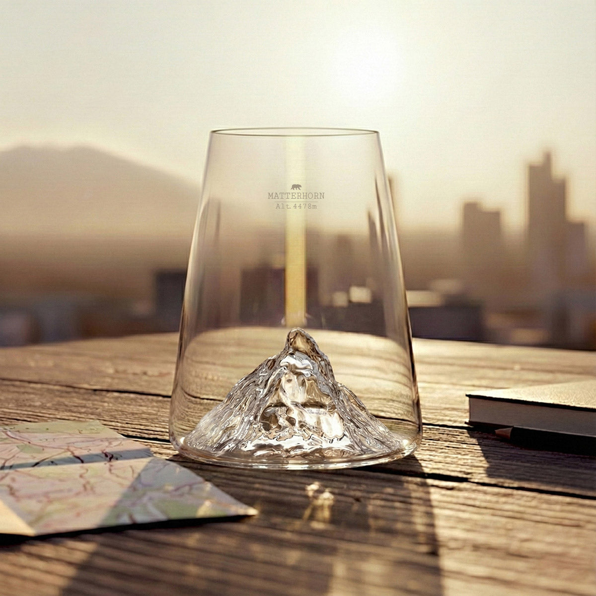 Design glass Mount Matterhorn TOPOGRAPHIC