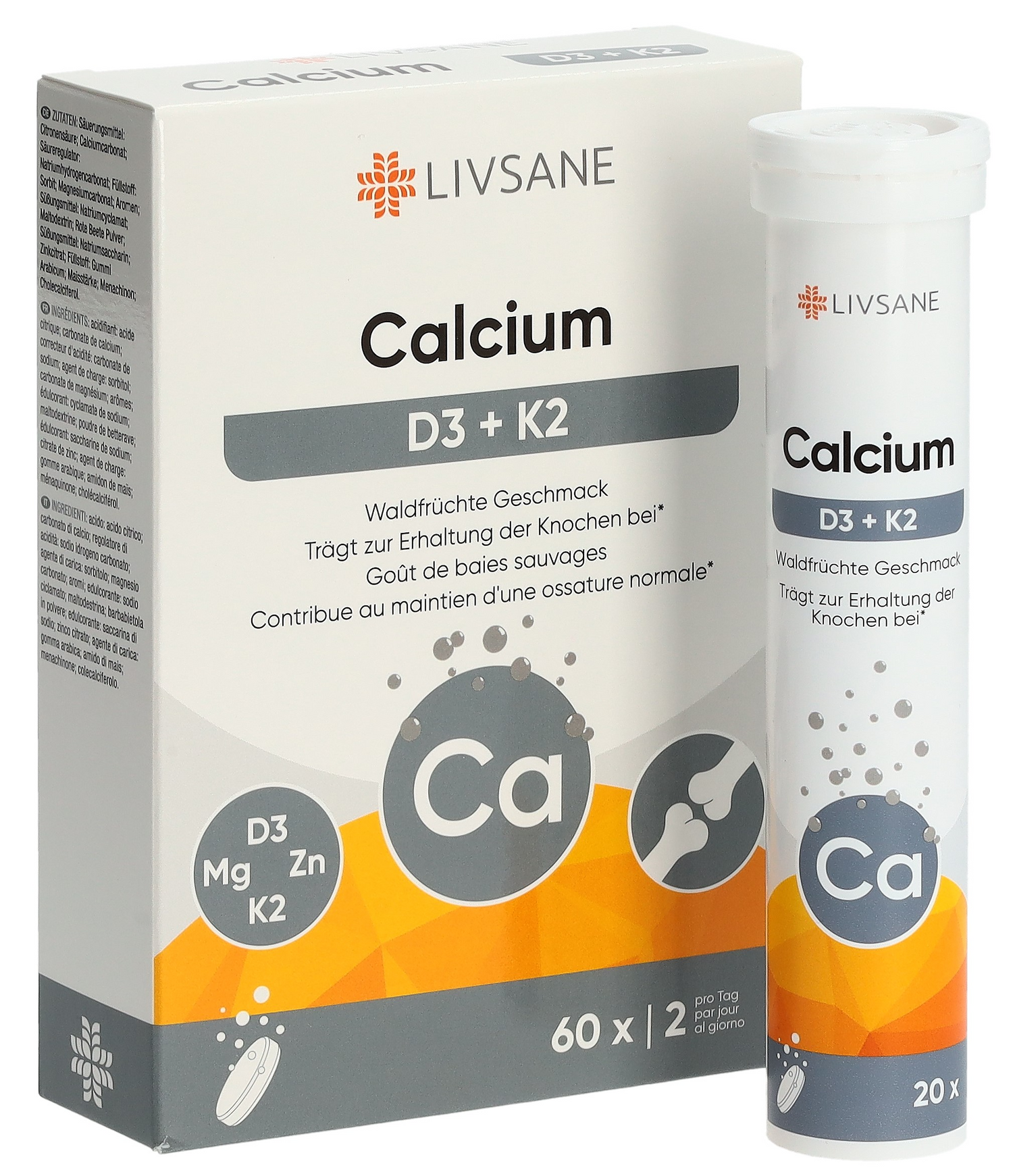 CALCIUM+D3+K2 BRAUSETABL