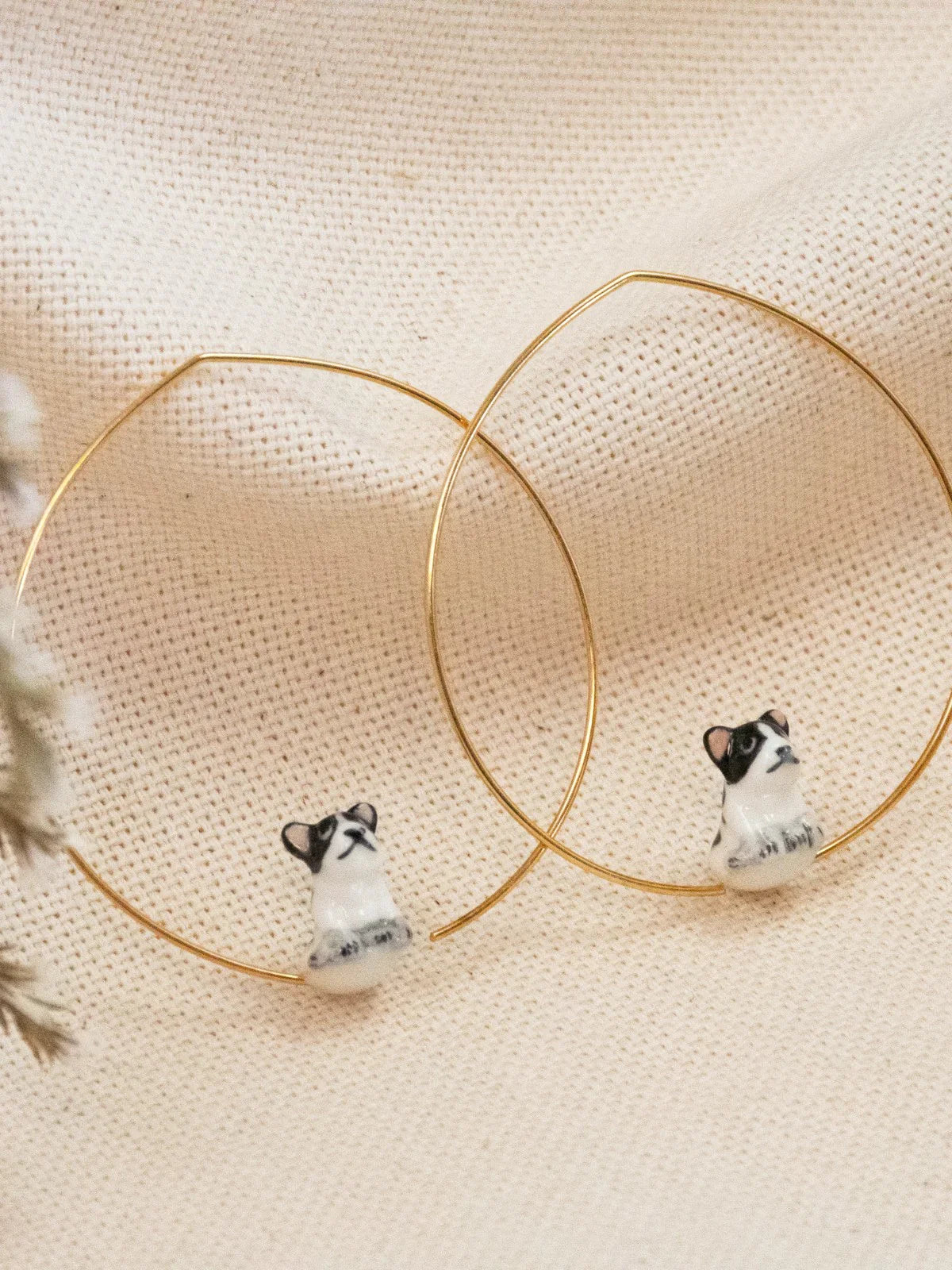 Black&White French Bulldog earrings