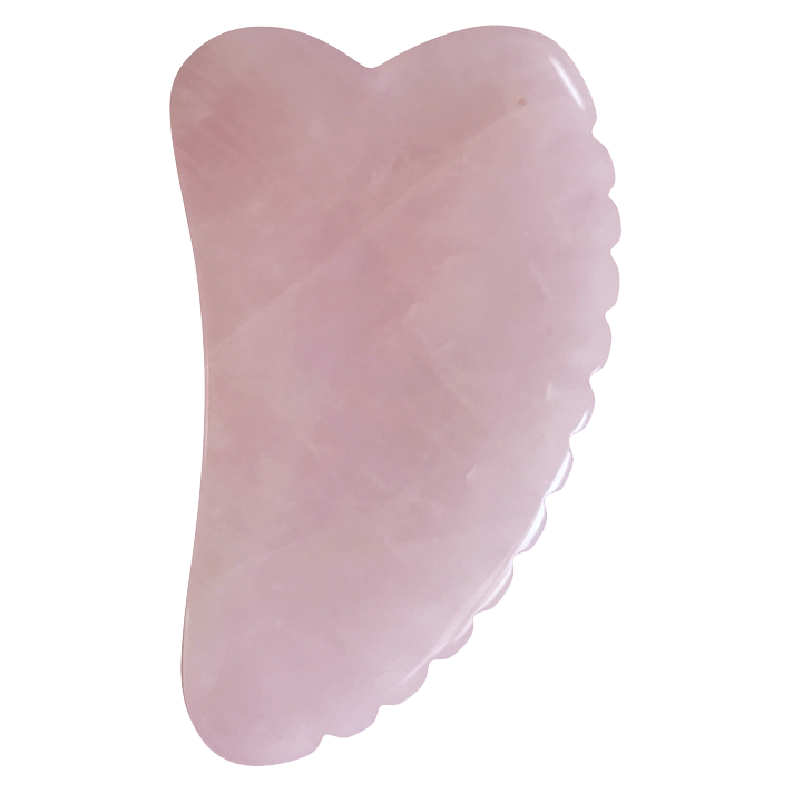 GUA SHA EDELSTEIN ROSENQUARZ MIT ZÄHNCHEN